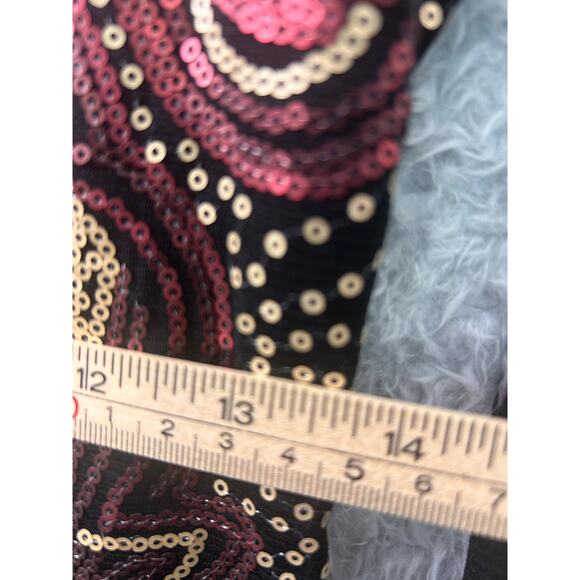 NWT Chelsea & Violet Black Sequin Mesh Sheath Dress Women’s Large Party Cocktail - Picture 7 of 12